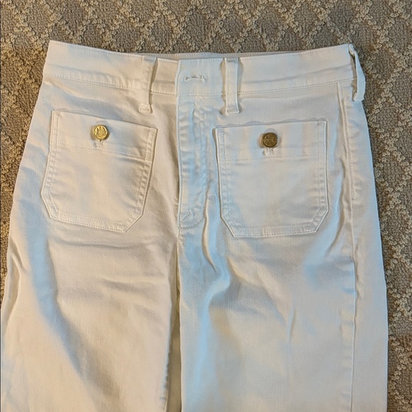 J. Crew Factory Full Length Slim Wide-Leg White Jeans - Picture 3 of 8